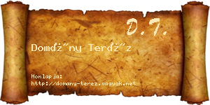 Domány Teréz névjegykártya